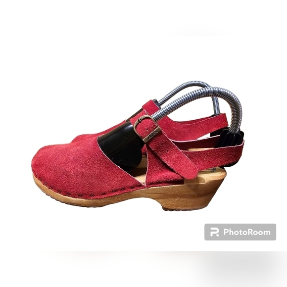 Red Suede Women's Mules & Clogs - Picture 5 of 7